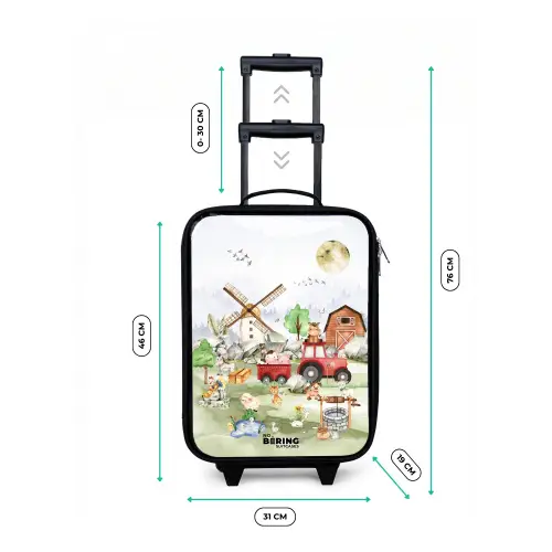 dieren op een boederij Kinderkoffer - Zwart klein -productfoto_formaten