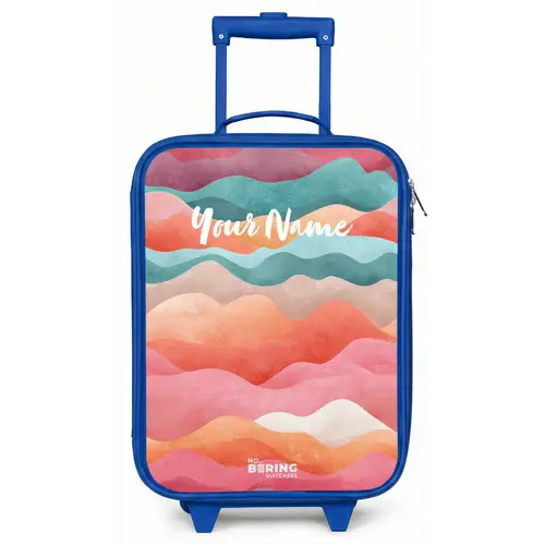 Abstracte golven Kinderkoffer - Blauw klein -zz3dotto