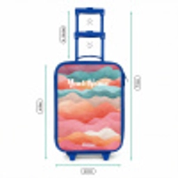 Abstracte golven Kinderkoffer - Blauw klein -productfoto_formaten