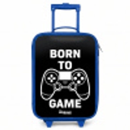Born to game met controller Kinderkoffer - Blauw klein -3d