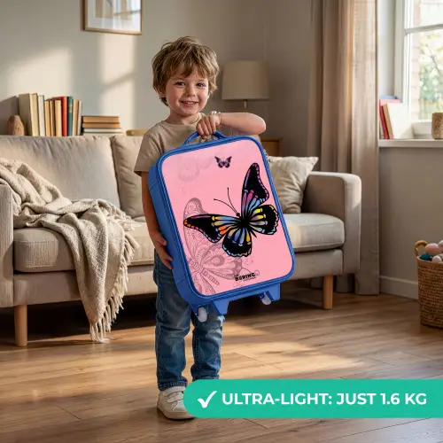 Bubblegum butterfly Kinderkoffer - Blauw klein -sfeer2_EN