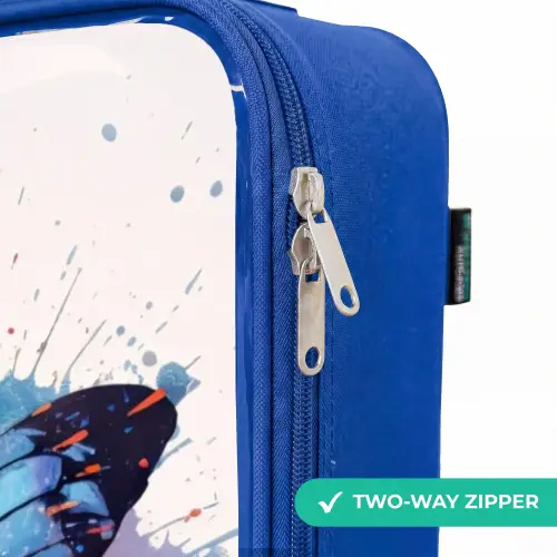 Vlinderexplosie Kinderkoffer - Blauw klein -rits_EN