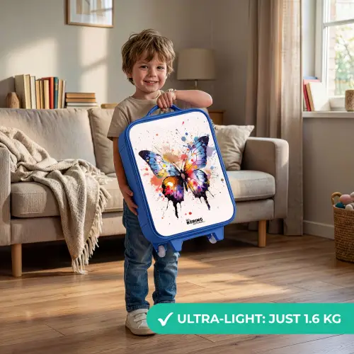 Vlinderexplosie Kinderkoffer - Blauw klein -sfeer2_EN