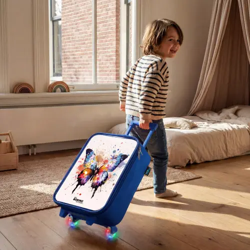 Vlinderexplosie Kinderkoffer - Blauw klein -sfeer1