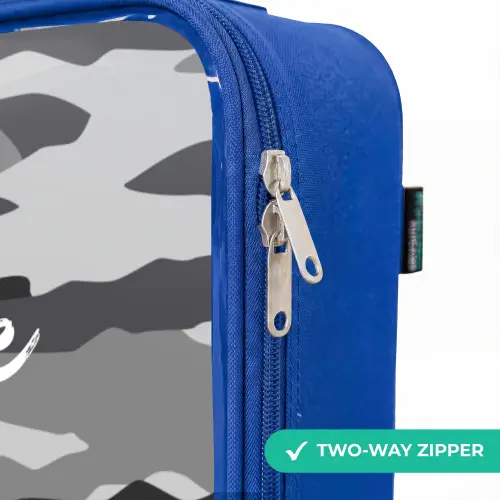 Camogrijs Kinderkoffer - Blauw klein -rits_EN