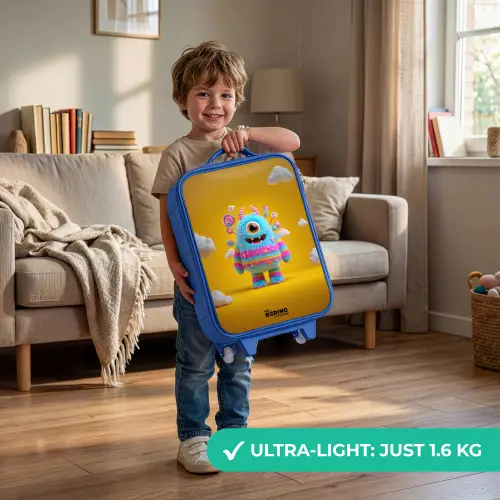 Snoep - Monster - Regenboog Kinderkoffer - Blauw klein -sfeer2_EN