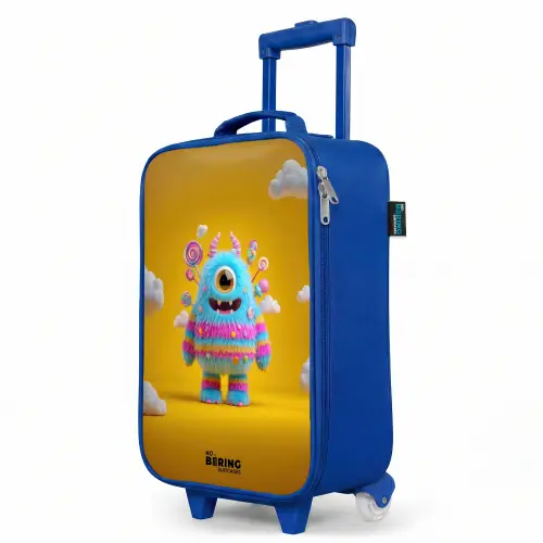 Snoep - Monster - Regenboog Kinderkoffer - Blauw klein -productfoto_schuin