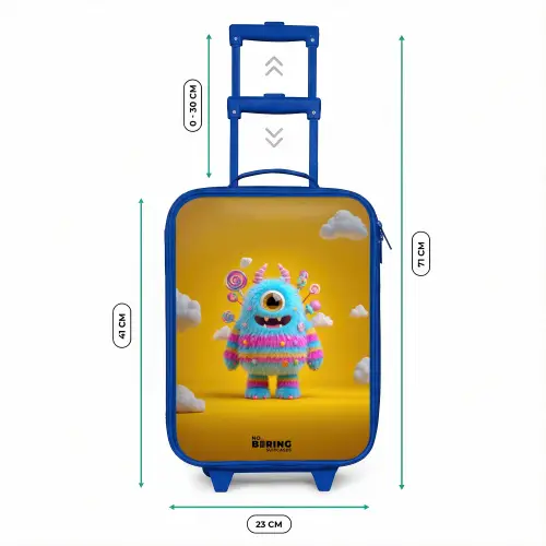Snoep - Monster - Regenboog Kinderkoffer - Blauw klein -productfoto_formaten