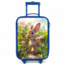 Kareltje konijn Kinderkoffer - Blauw klein -3d