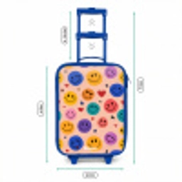 Vrolijk Smiley-patroon Kinderkoffer - Blauw klein -productfoto_formaten