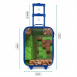 Close-up met pixelachtige blokken Kinderkoffer - Blauw klein -productfoto_formaten