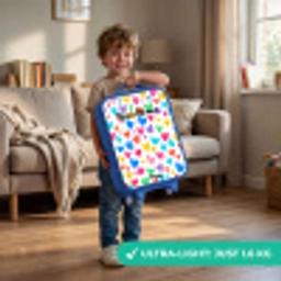 Gekleurde hartjes Kinderkoffer - Blauw klein -sfeer2_EN