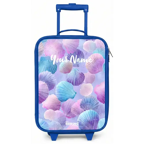 Gekleurde schelpen op een paarse achtergrond Kinderkoffer - Blauw klein -zz3dotto