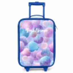 Gekleurde schelpen op een paarse achtergrond Kinderkoffer - Blauw klein -3d