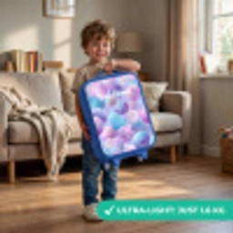 Gekleurde schelpen op een paarse achtergrond Kinderkoffer - Blauw klein -sfeer2_EN