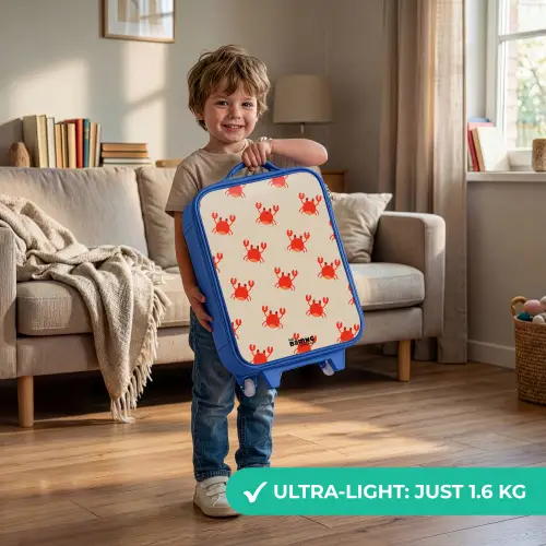 Krabbenkwestie Kinderkoffer - Blauw klein -sfeer2_EN