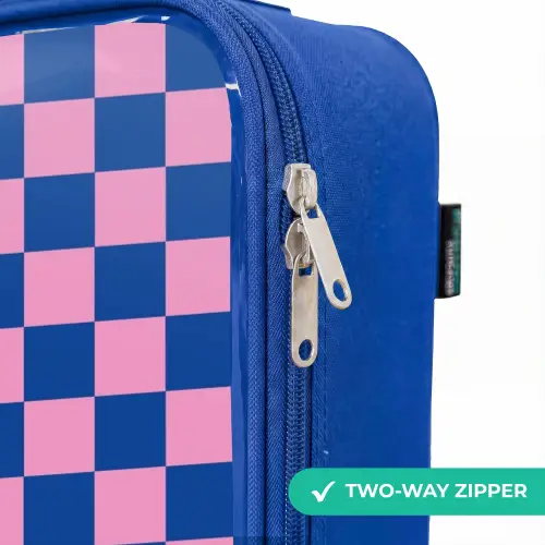 Blokjes - Blauw - Roze Kinderkoffer - Blauw klein -rits_EN
