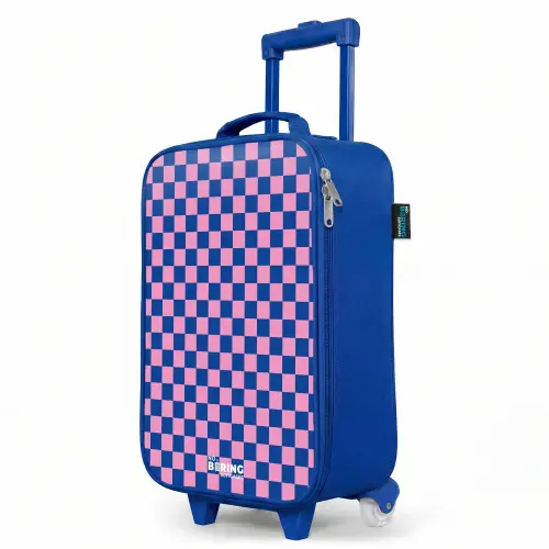 Blokjes - Blauw - Roze Kinderkoffer - Blauw klein -productfoto_schuin