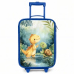 Dino - Schildpad - Jungle Kinderkoffer - Blauw klein -3d