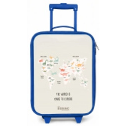 Dino wereldkaart Kinderkoffer - Blauw klein -zz3dotto