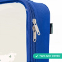 Dino wereldkaart Kinderkoffer - Blauw klein -rits_EN