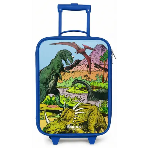 Dino's bij een vulkaan Kinderkoffer - Blauw klein -zz3dotto