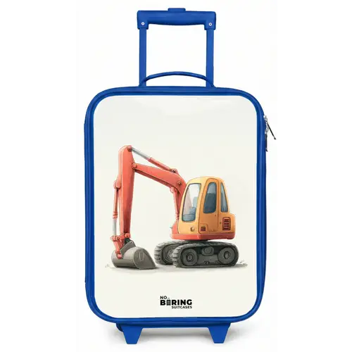 Graafmachine - Getekend - Oranje Kinderkoffer - Blauw klein -zz3dotto