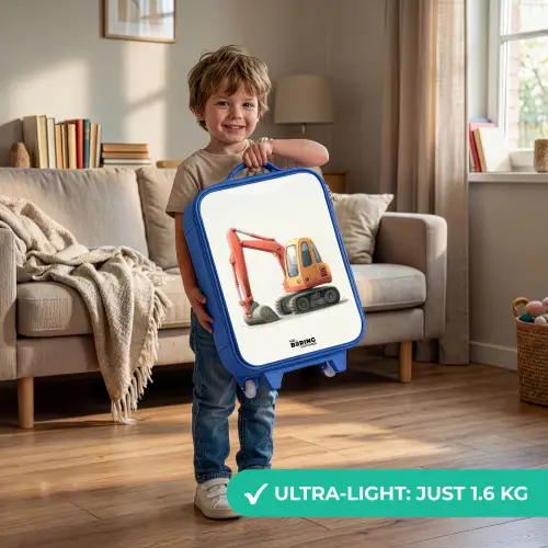 Graafmachine - Getekend - Oranje Kinderkoffer - Blauw klein -sfeer2_EN