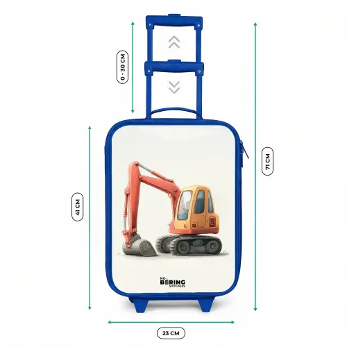 Graafmachine - Getekend - Oranje Kinderkoffer - Blauw klein -productfoto_formaten