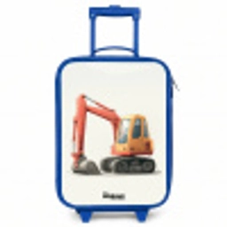 Graafmachine - Getekend - Oranje Kinderkoffer - Blauw klein -3d
