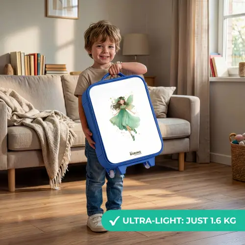 Zwevende groene elf Kinderkoffer - Blauw klein -sfeer2_EN