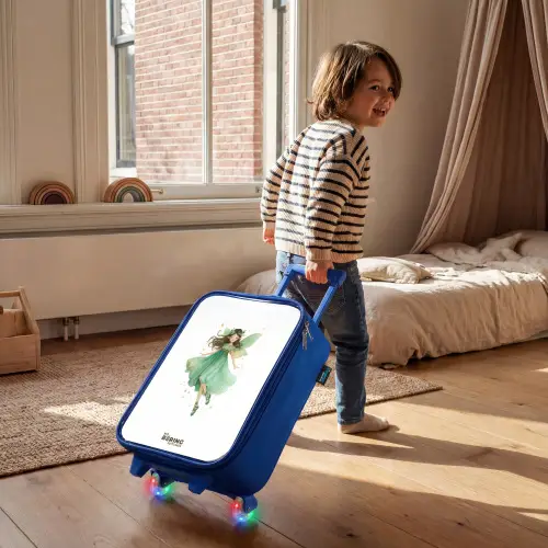 Zwevende groene elf Kinderkoffer - Blauw klein -sfeer1
