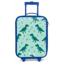 Vriendelijke T. rex tussen sporen Kinderkoffer - Blauw klein -zz3dotto