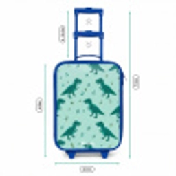 Vriendelijke T. rex tussen sporen Kinderkoffer - Blauw klein -productfoto_formaten