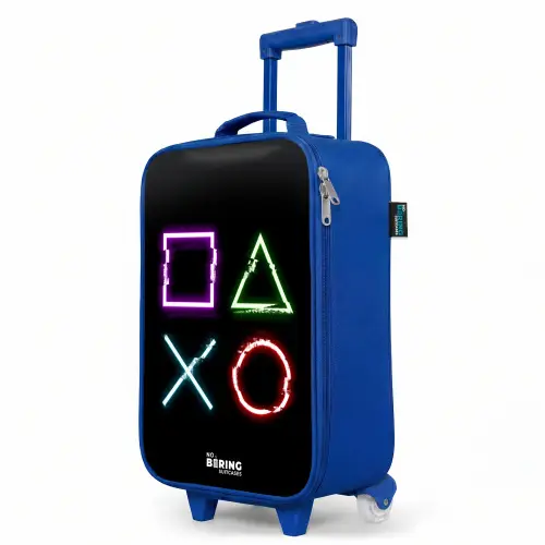Knoppen van een gameconsole Kinderkoffer - Blauw klein -productfoto_schuin