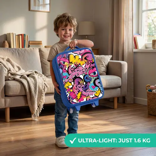Girly graffiti Kinderkoffer - Blauw klein -sfeer2_EN