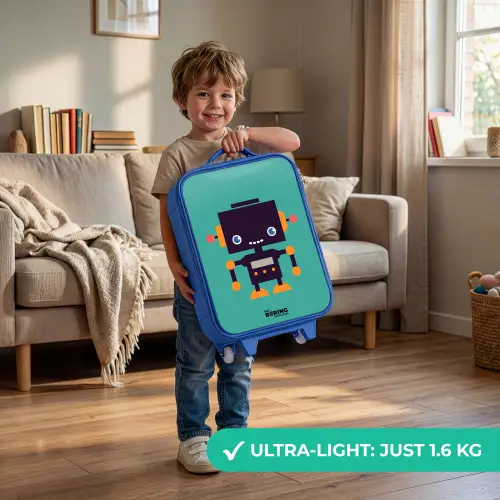 Groene robot Kinderkoffer - Blauw klein -sfeer2_EN