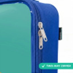 Groene robot Kinderkoffer - Blauw klein -rits_EN