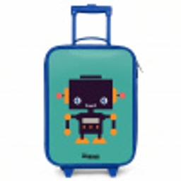 Groene robot Kinderkoffer - Blauw klein -3d
