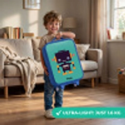 Groene robot Kinderkoffer - Blauw klein -sfeer2_EN