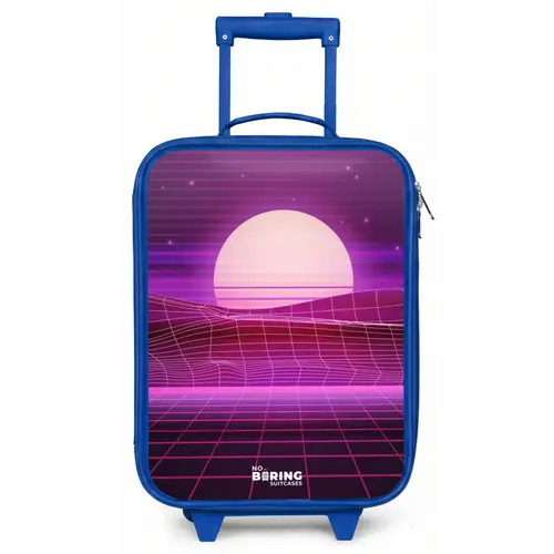 Rasterlandschap met zon Kinderkoffer - Blauw klein -zz3dotto