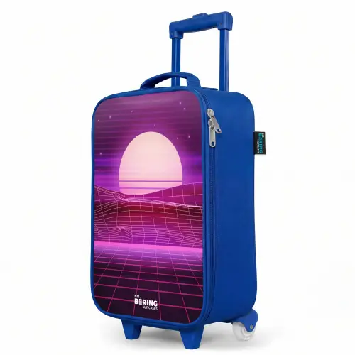 Rasterlandschap met zon Kinderkoffer - Blauw klein -productfoto_schuin