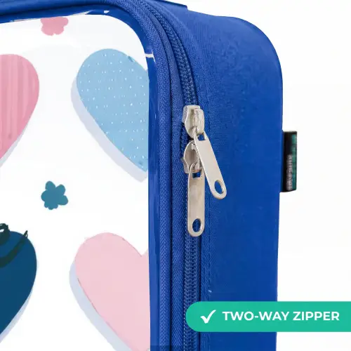 Hartenpatroon Kinderkoffer - Blauw klein -rits_EN