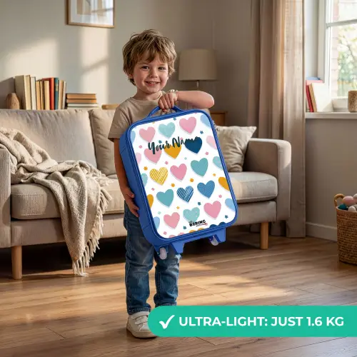 Hartenpatroon Kinderkoffer - Blauw klein -sfeer2_EN
