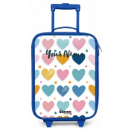 Hartenpatroon Kinderkoffer - Blauw klein -zz3dotto