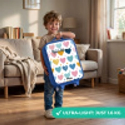 Hartenpatroon Kinderkoffer - Blauw klein -sfeer2_EN