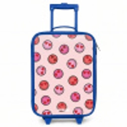 Hartje - Smiley - Patroon Kinderkoffer - Blauw klein -3d