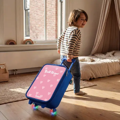 Hartjesritme Kinderkoffer - Blauw klein -sfeer1