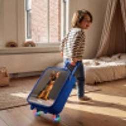 Hidde herder Kinderkoffer - Blauw klein -sfeer1