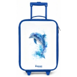 Springende blauwe dolfijn Kinderkoffer - Blauw klein -zz3dotto